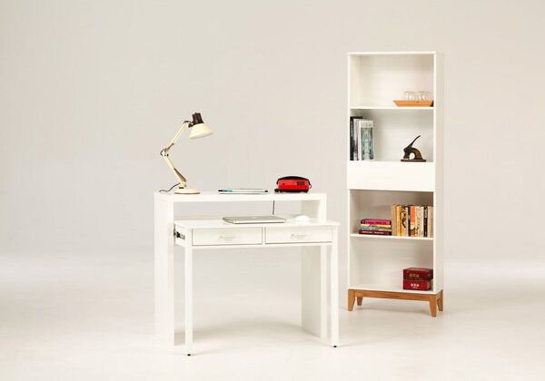 Biała konsola/biurko wysuwane Woodman Desk
