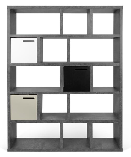 Szary regał w dekorze betonu 150x198 cm Berlin – TemaHome