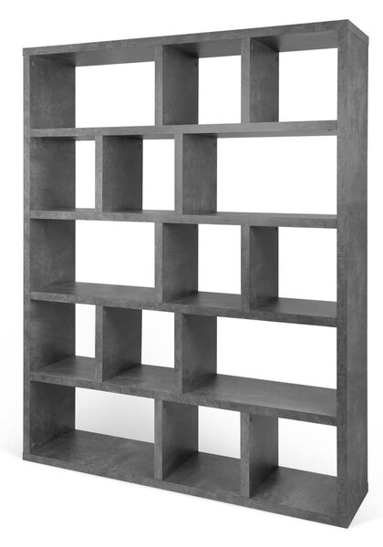 Szary regał w dekorze betonu 150x198 cm Berlin – TemaHome