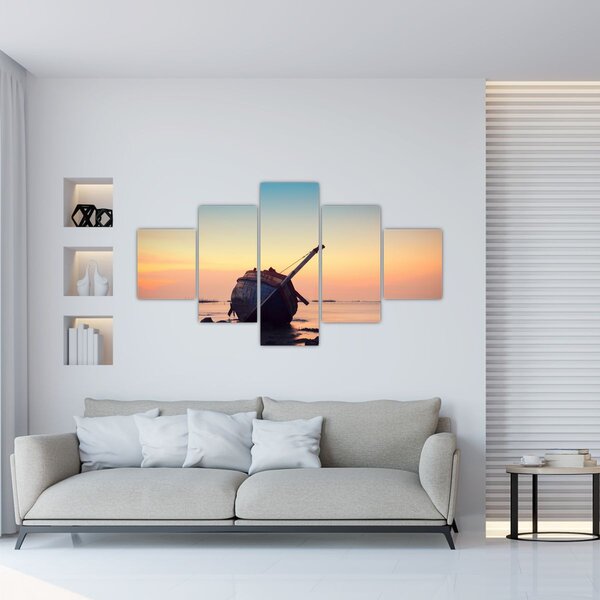 Obraz - Rozbity statek (125x70 cm)