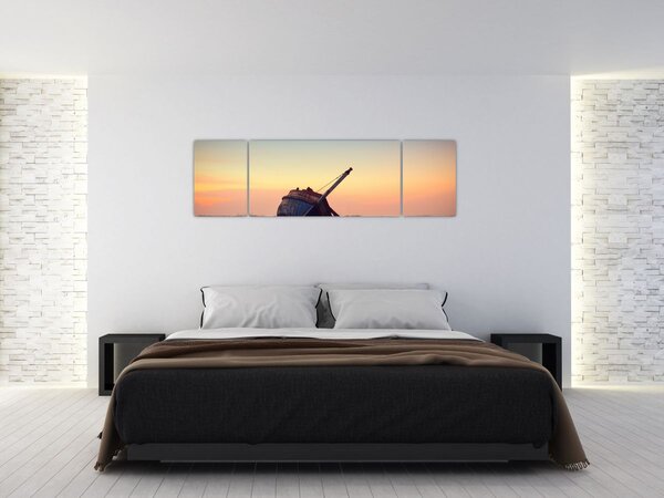 Obraz - Rozbity statek (170x50 cm)