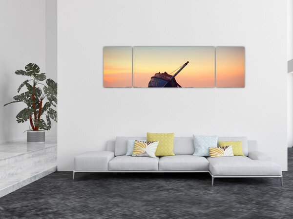 Obraz - Rozbity statek (170x50 cm)