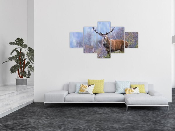 Obraz - Jeleń w krajobrazie (125x70 cm)