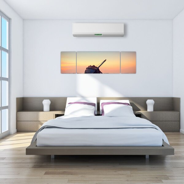 Obraz - Rozbity statek (170x50 cm)