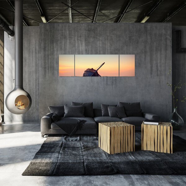 Obraz - Rozbity statek (170x50 cm)