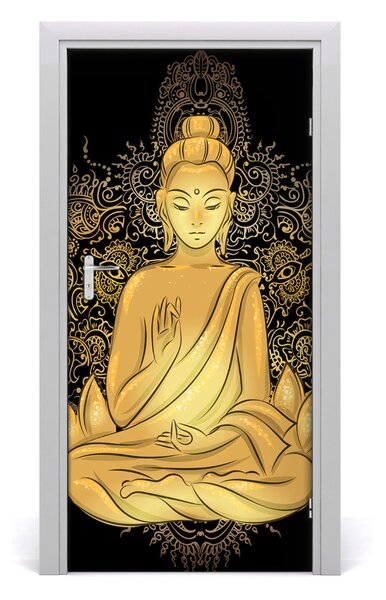 Naklejka samoprzylepna na drzwi Budda i mandala