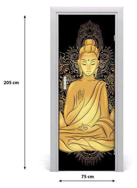 Naklejka samoprzylepna na drzwi Budda i mandala