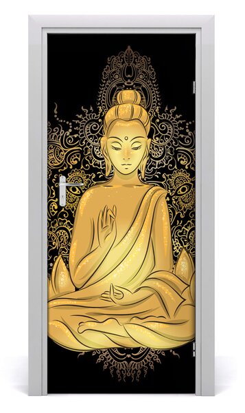 Naklejka samoprzylepna na drzwi Budda i mandala