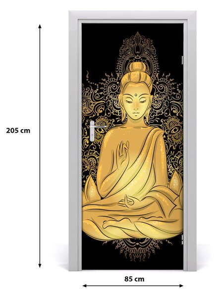 Naklejka samoprzylepna na drzwi Budda i mandala