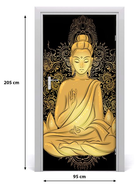 Naklejka samoprzylepna na drzwi Budda i mandala