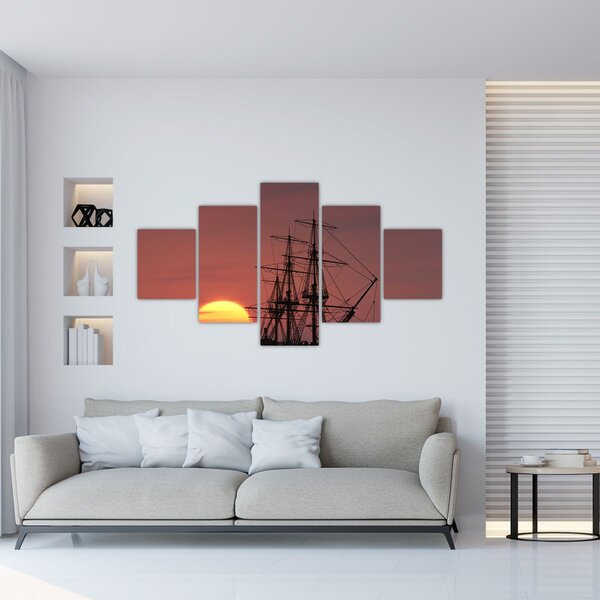 Obraz - Średniowieczny statek (125x70 cm)