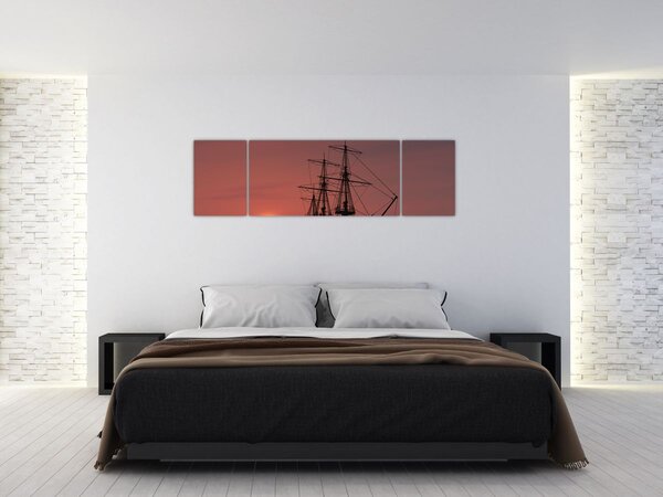 Obraz - Średniowieczny statek (170x50 cm)