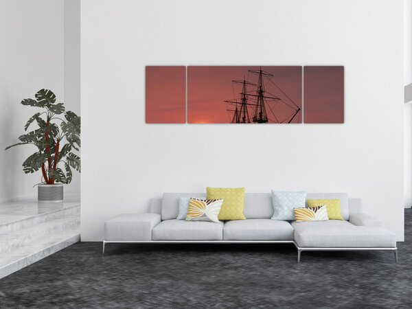 Obraz - Średniowieczny statek (170x50 cm)