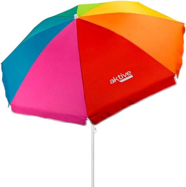 Aktywny Parasol Plażowy Wiatroszczelny Uv50 Ochrona 180 Cm Wielokolorowy Wielokolorowy Jeden Rozmiar