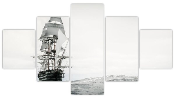 Obraz - Statek płynący po oceanie (125x70 cm)