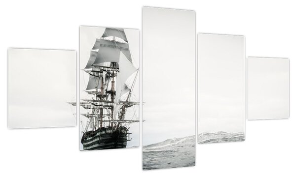 Obraz - Statek płynący po oceanie (125x70 cm)