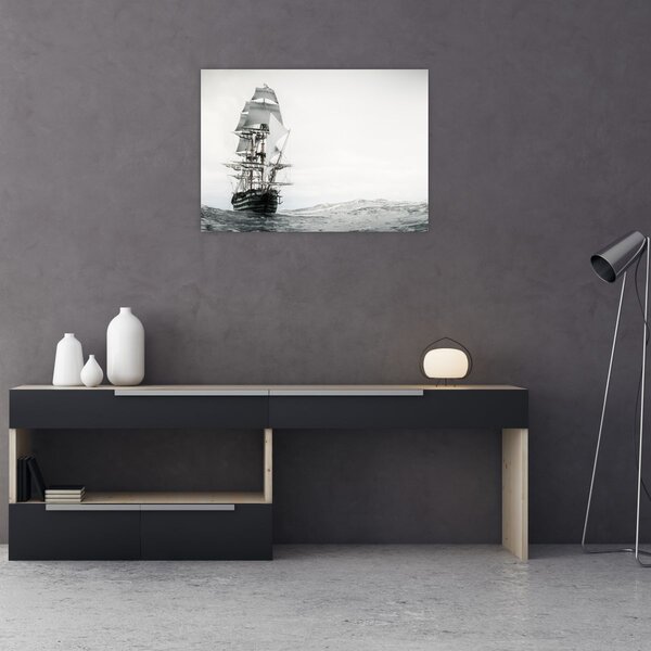 Obraz - Statek płynący po oceanie (70x50 cm)