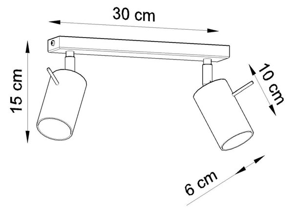 Biała lampa punktowa 8x30 cm Etna – Sollux