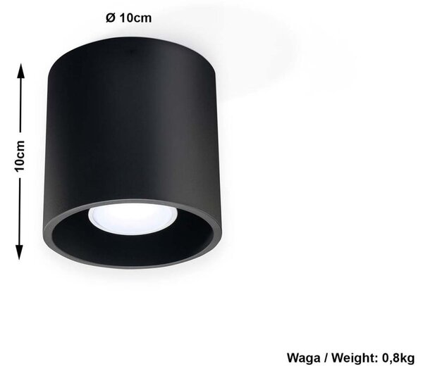 Czarna lampa sufitowa Sollux Roda