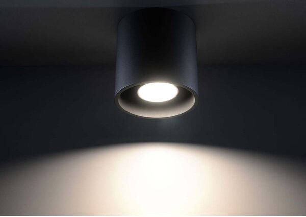 Czarna lampa sufitowa Sollux Roda