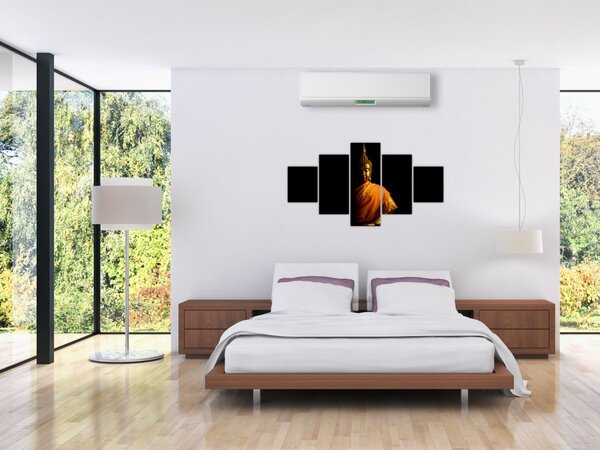 Obraz - Posąg Złotego Buddy (125x70 cm)