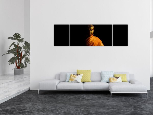 Obraz - Posąg Złotego Buddy (170x50 cm)