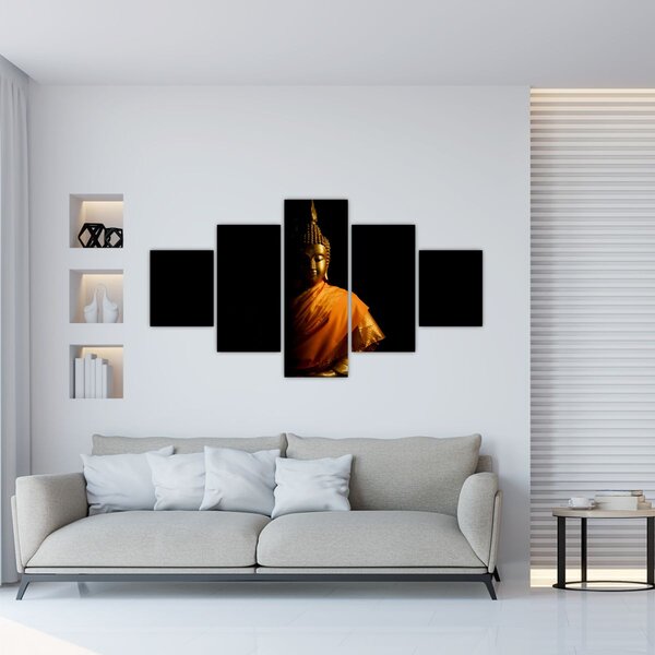 Obraz - Posąg Złotego Buddy (125x70 cm)