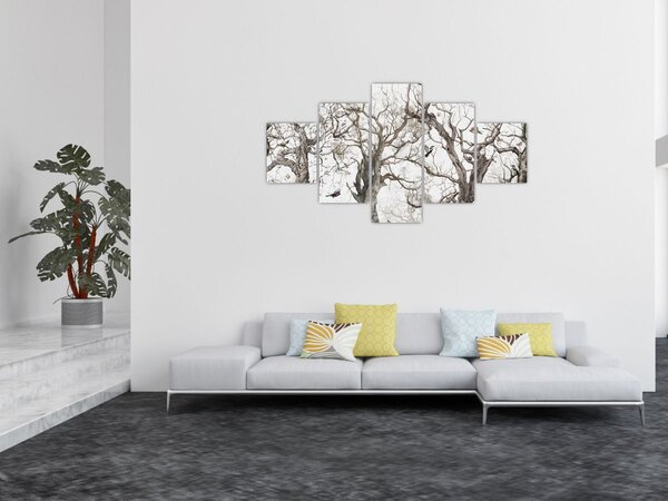 Obraz - Wzór lasu, rysunek (125x70 cm)