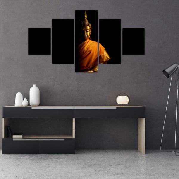 Obraz - Posąg Złotego Buddy (125x70 cm)