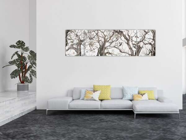 Obraz - Wzór lasu, rysunek (170x50 cm)