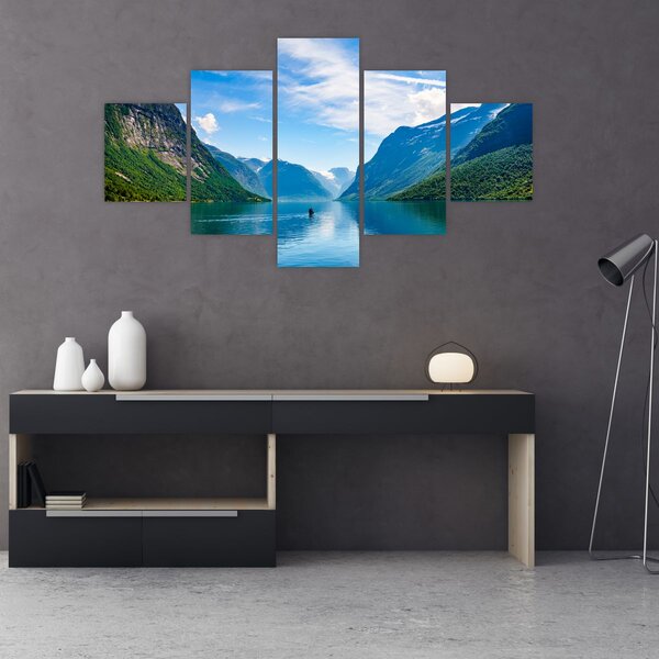 Obraz - Jezioro Lovatnet (125x70 cm)
