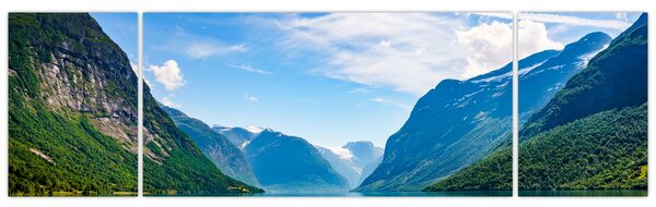 Obraz - Jezioro Lovatnet (170x50 cm)