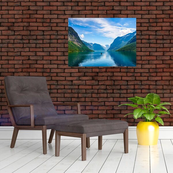 Obraz - Jezioro Lovatnet (70x50 cm)