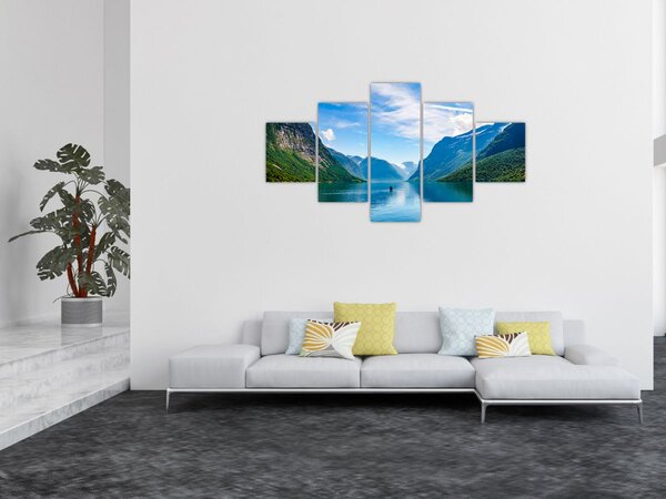 Obraz - Jezioro Lovatnet (125x70 cm)