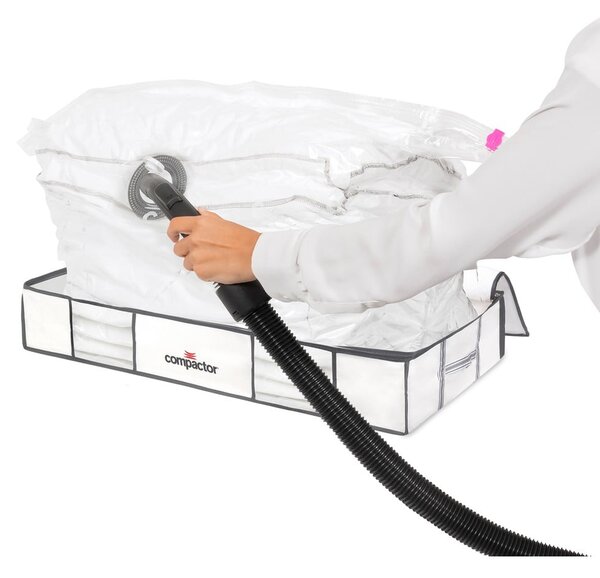 Tekstylno-plastikowe pojemniki próżniowe pod łóżko zestaw 2 szt. 105x45x15,5 cm Life – Compactor
