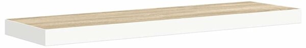 Półka ścienna, dębowo-biała, 90 x 23,5 x 3,8 cm, mdf