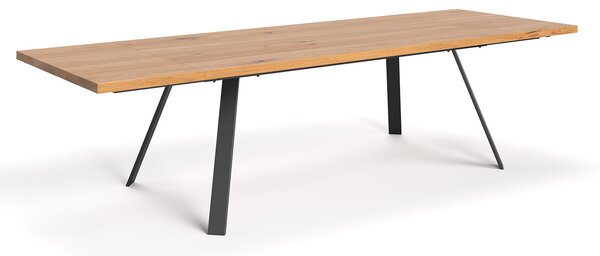 Rozkładany stół Lige z naturalnego drewna Buk 200x100 cm Jedna dostawka 50 cm