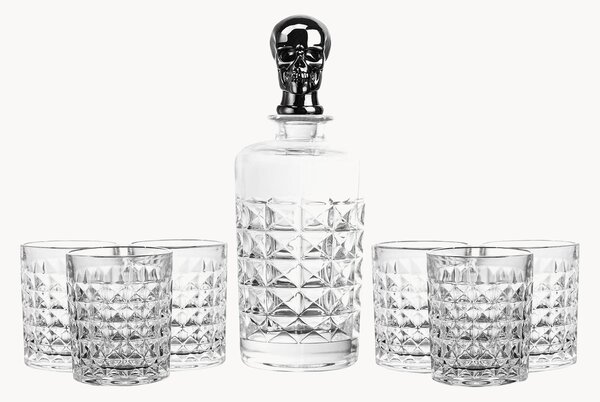 Komplet do whisky ze szkła kryształowego Eric, 7 elem