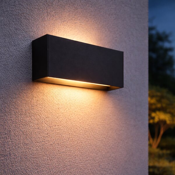 Nowoczesna lampa ścienna antracytowa z LED IP54 - Spector