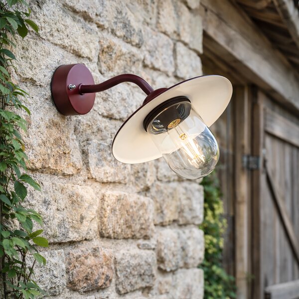 Klasyczna lampa ścienna zewnętrzna ciemnoczerwona IP44 - Munich
