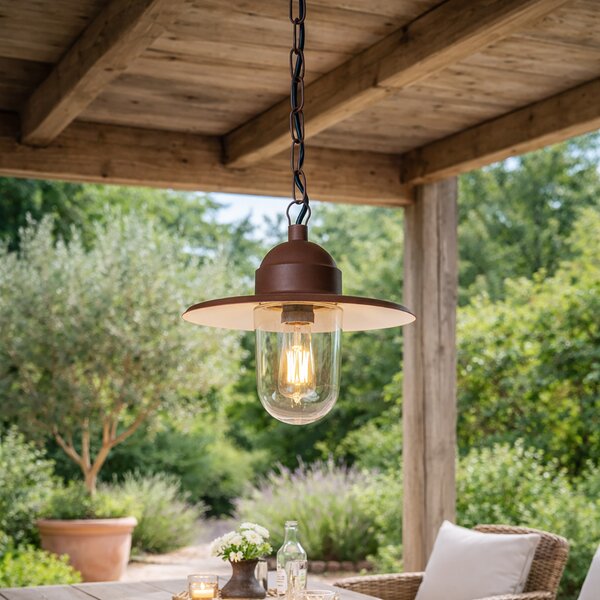 Nowoczesna lampa wisząca zewnętrzna rdzawo-brązowa IP44 - Kansas