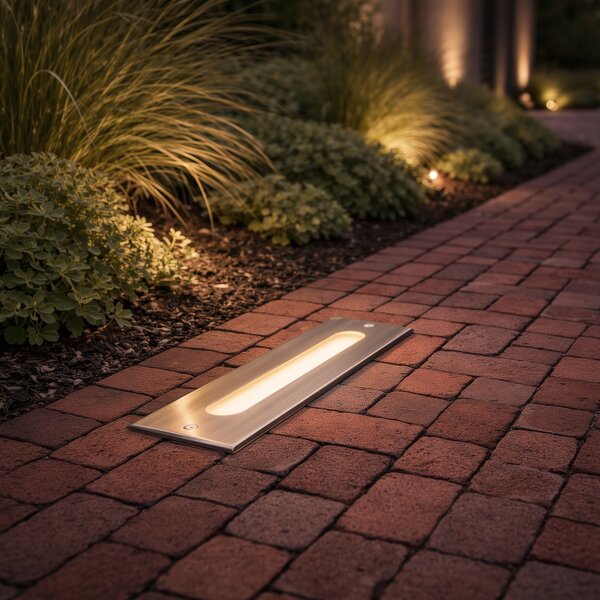 Nowoczesny klosz do zabudowy stalowy 30 cm z LED IP65 - Eline