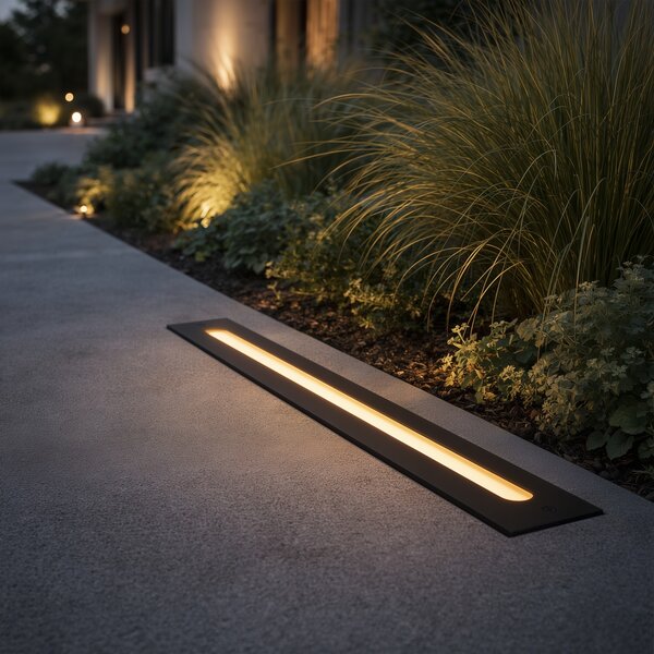 Nowoczesny klosz ogrodowy czarny 50 cm z LED IP65 - Eline