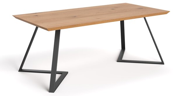 Stół drewniany Avil z metalowymi nogami Buk 140x80 cm