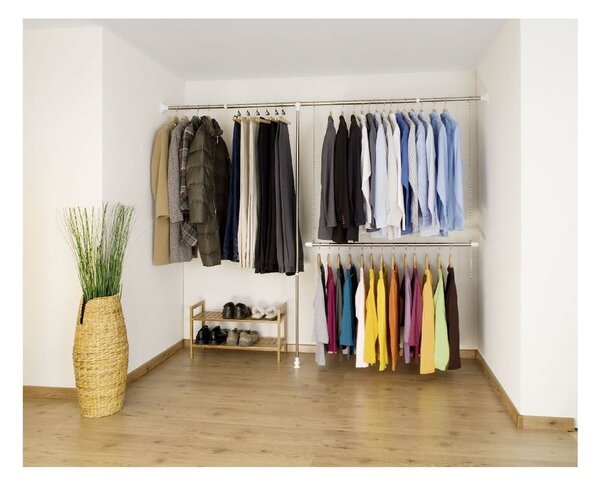 Metalowy teleskopowy stojak na ubrania w kolorze srebra Garment – Wenko