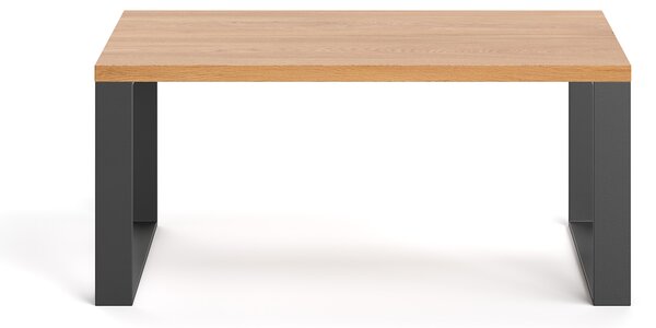 Ława Slim z drewna i metalu Buk 100 x 60 cm