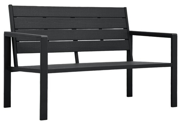 Ławka ogrodowa, 120 cm, czarna, hdpe o wyglądzie drewna