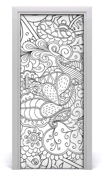 Okleina samoprzylepna na drzwi Tło Zentangle