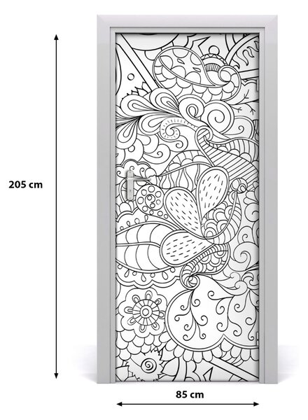 Okleina samoprzylepna na drzwi Tło Zentangle