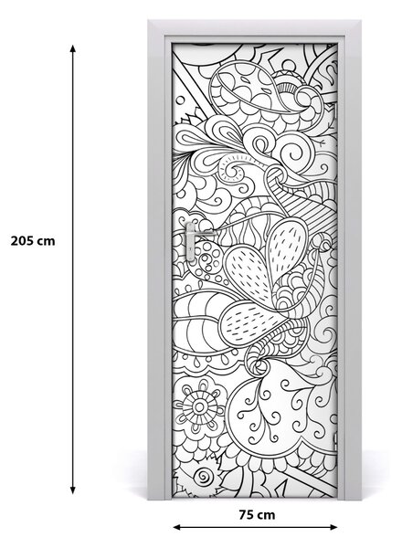 Okleina samoprzylepna na drzwi Tło Zentangle